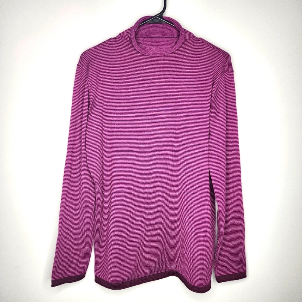 Title Nine Synergy Sweater Purple Striped Mock Neck Size XL